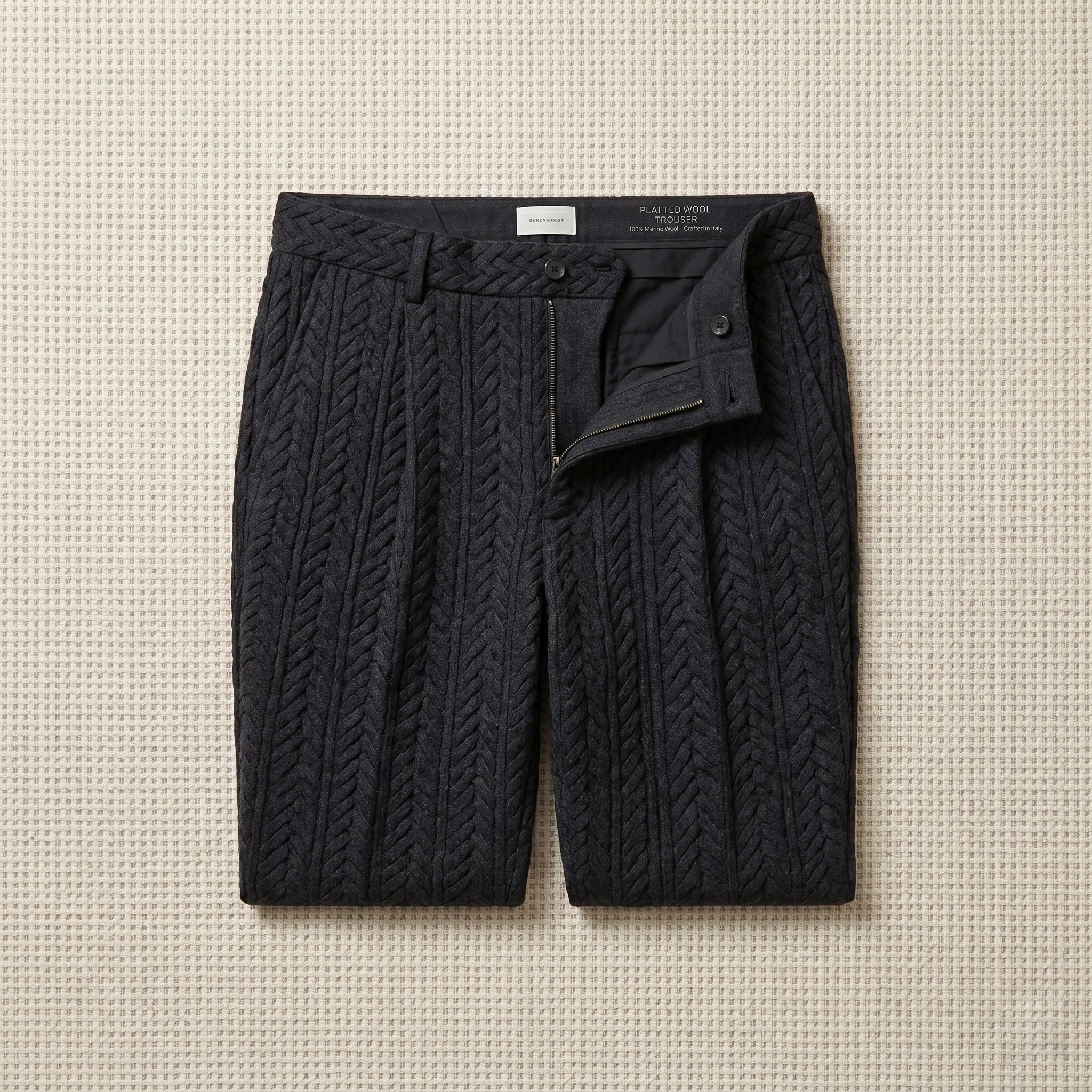 Pleated Wool Trouser